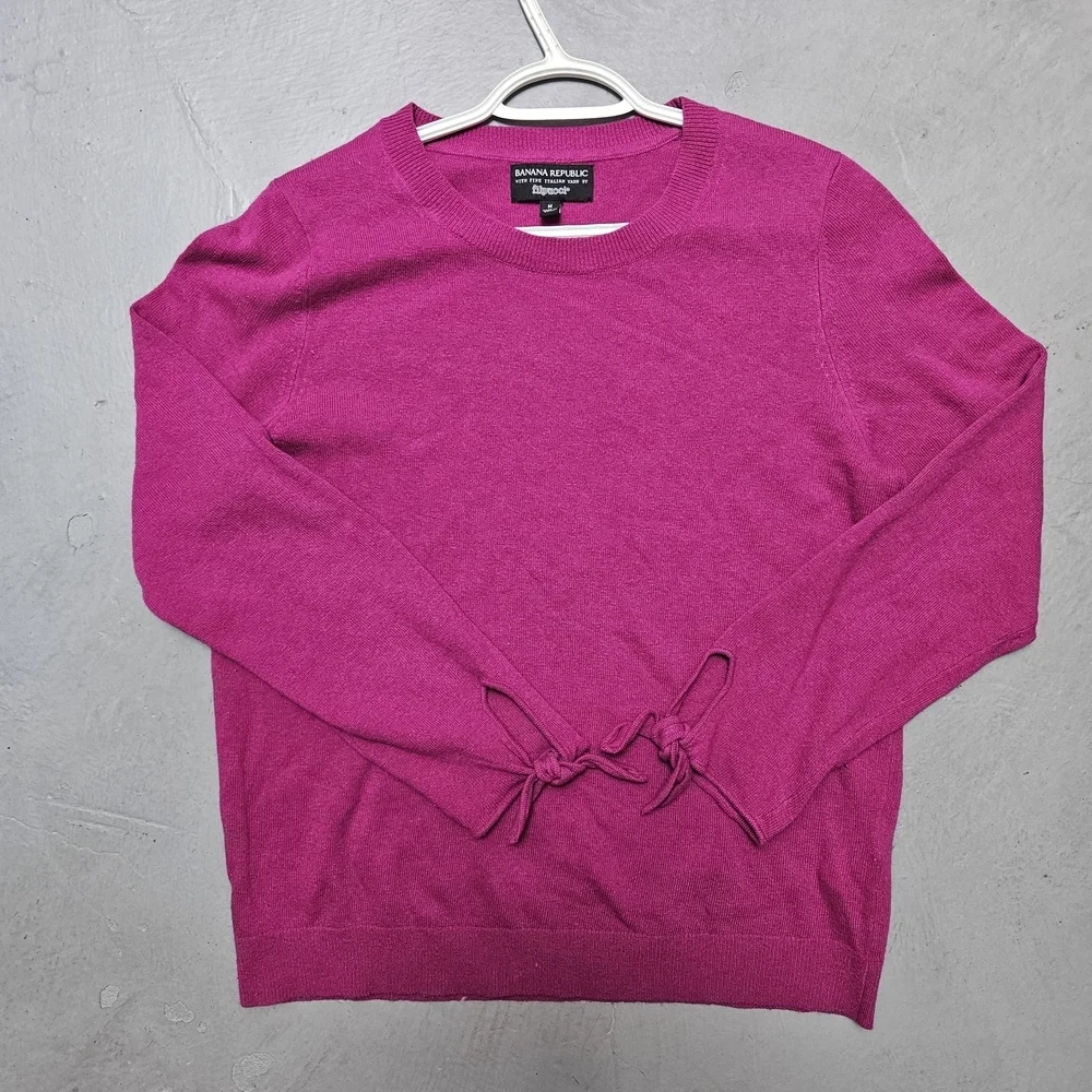 Banana Republic Women's Royal Pink SzM Cashmere & Merino blend Knit Sweater Top - Picture 5 of 13